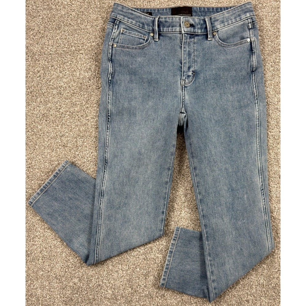 WHBM Womens 6 High Rise Jeans 30x27 Light Wash Straight Stretch Denim